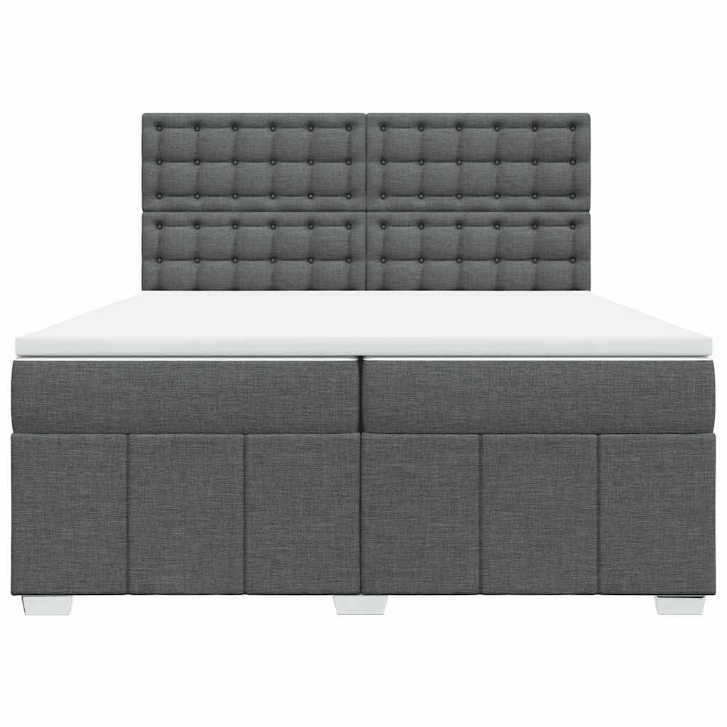 sötétszürke szövet rugós ágy matraccal 200 x 200 cm