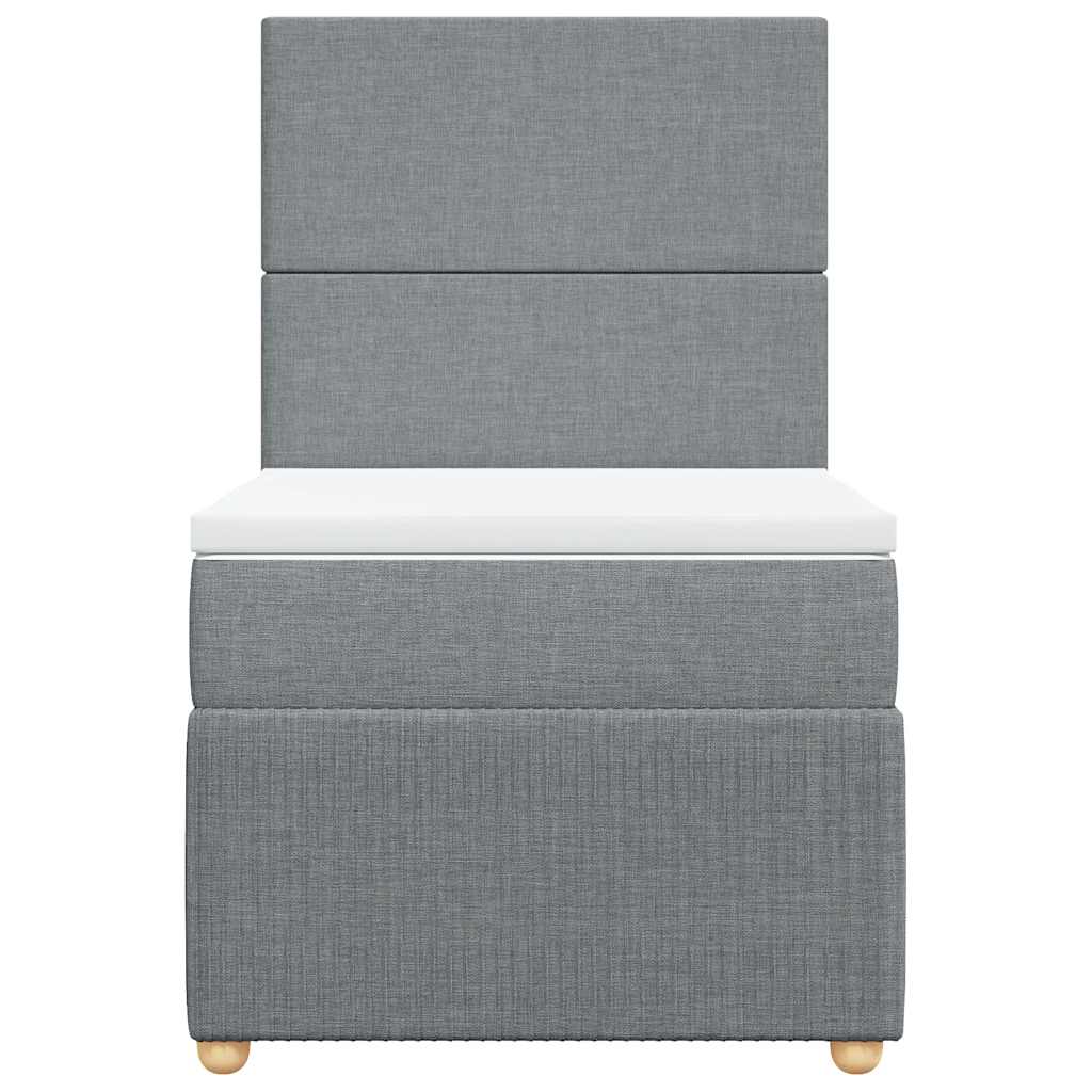 világosszürke szövet rugós ágy matraccal 90x190 cm
