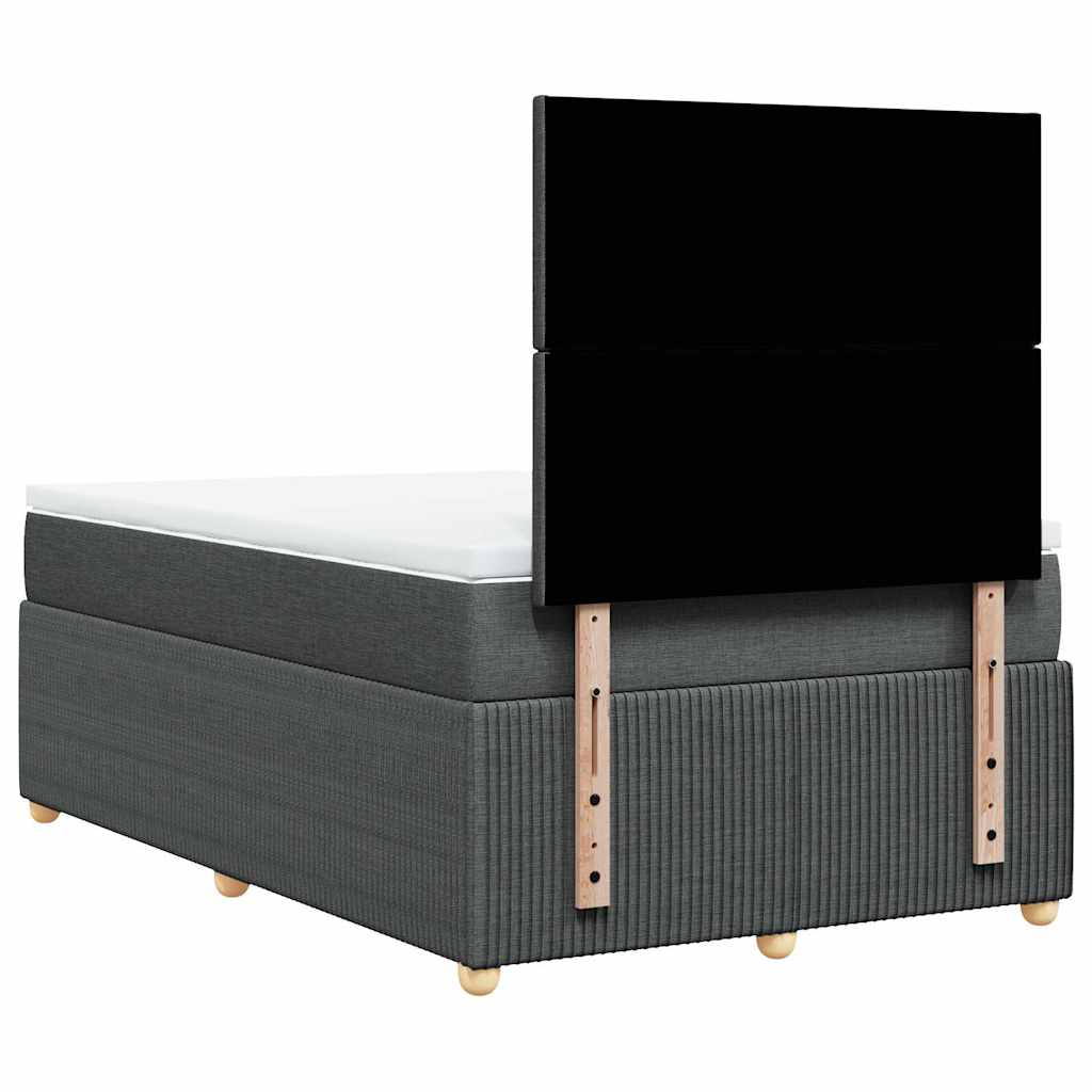 sötétszürke szövet rugós ágy matraccal 120 x 200 cm
