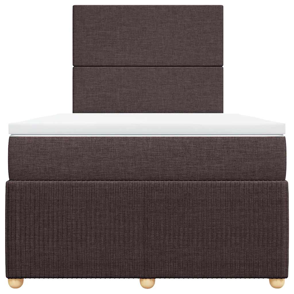 sötétbarna szövet rugós ágy matraccal 120 x 200 cm