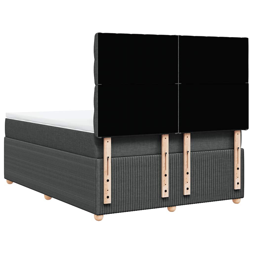 sötétszürke szövet rugós ágy matraccal 140 x 190 cm