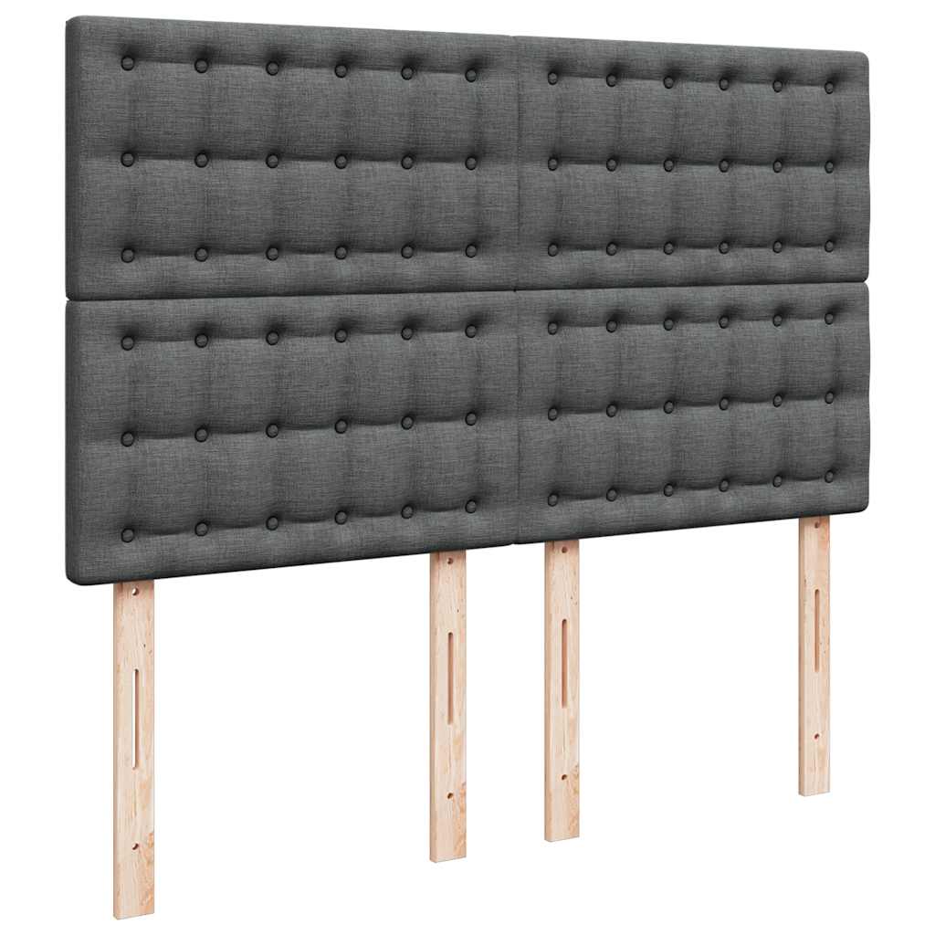 sötétszürke szövet rugós ágy matraccal 140 x 190 cm
