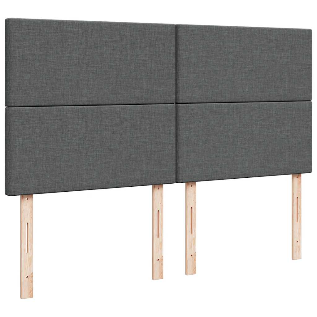 sötétszürke szövet rugós ágy matraccal 200 x 200 cm