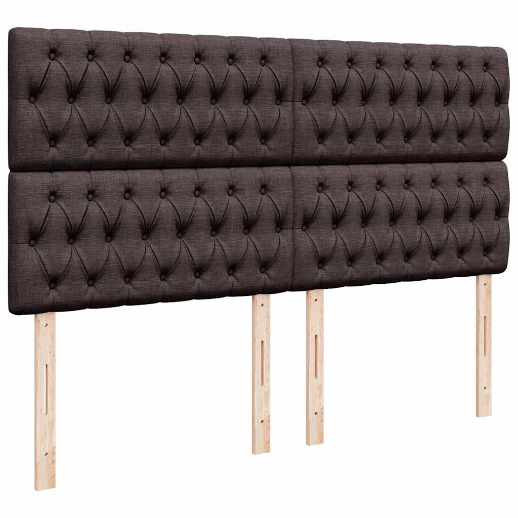 sötétbarna szövet rugós ágy matraccal 200 x 200 cm