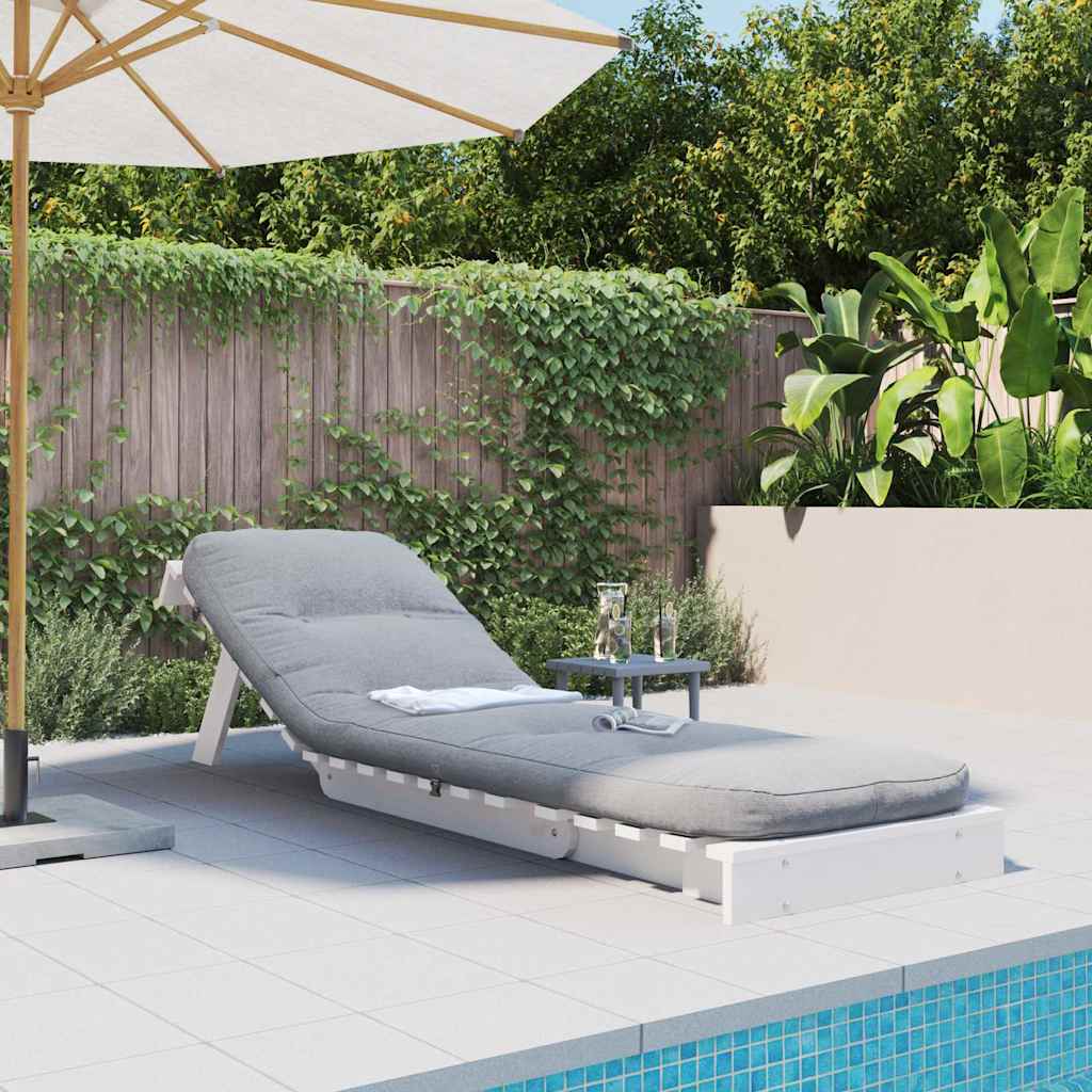fehér tömör fenyőfa futon kanapéágy matraccal 60 x 206 x 11 cm