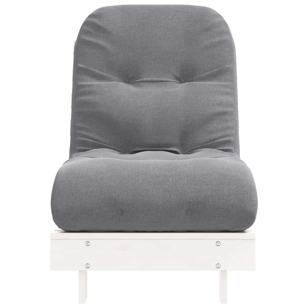 fehér tömör fenyőfa futon kanapéágy matraccal 60 x 206 x 11 cm