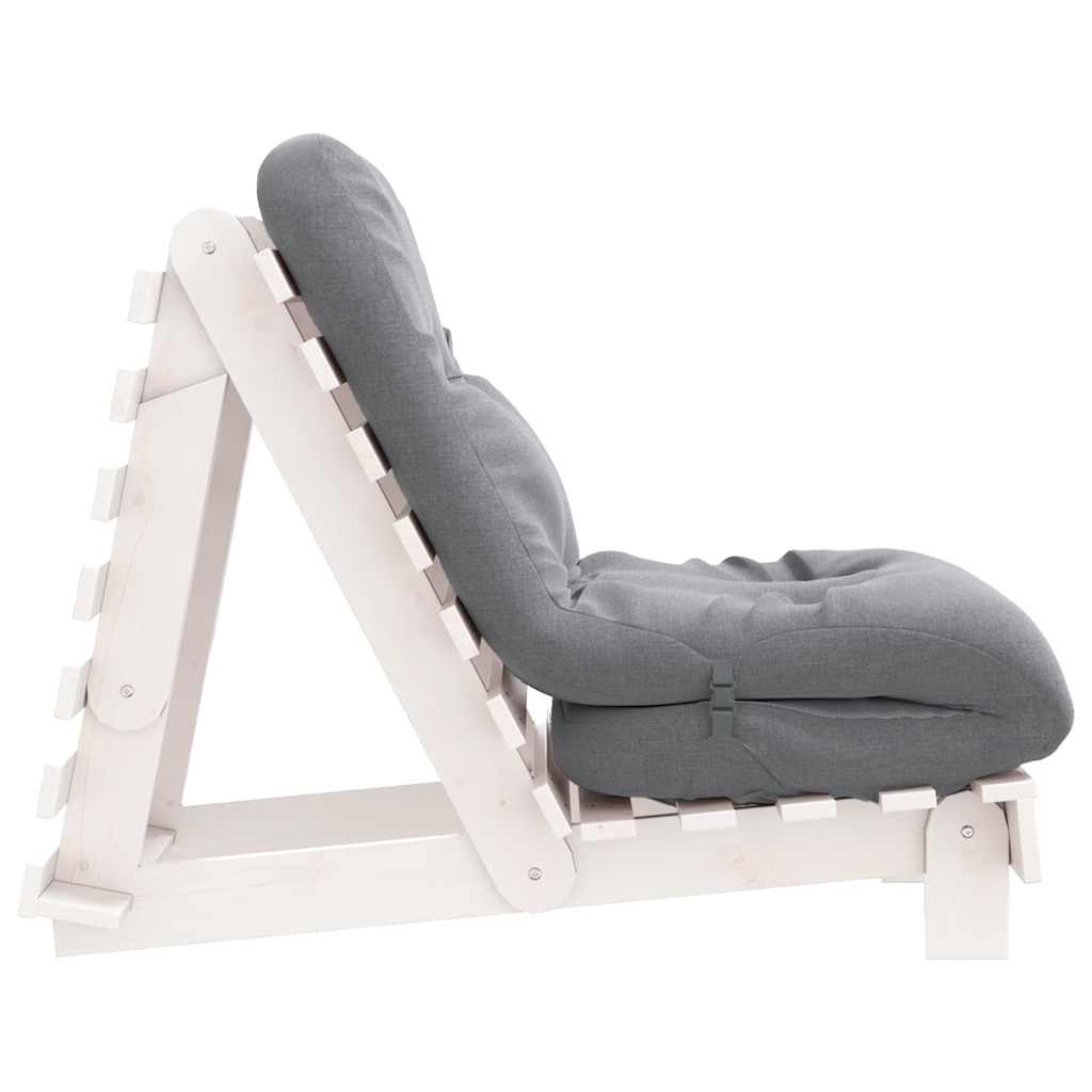 fehér tömör fenyőfa futon kanapéágy matraccal 60 x 206 x 11 cm