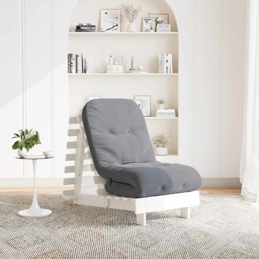 fehér tömör fenyőfa futon kanapéágy matraccal 60 x 206 x 11 cm