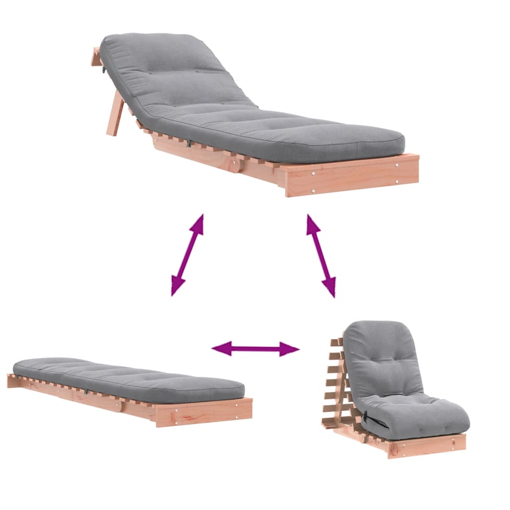 tömör duglászfenyő futon kanapéágy matraccal 60 x 206 x 11 cm