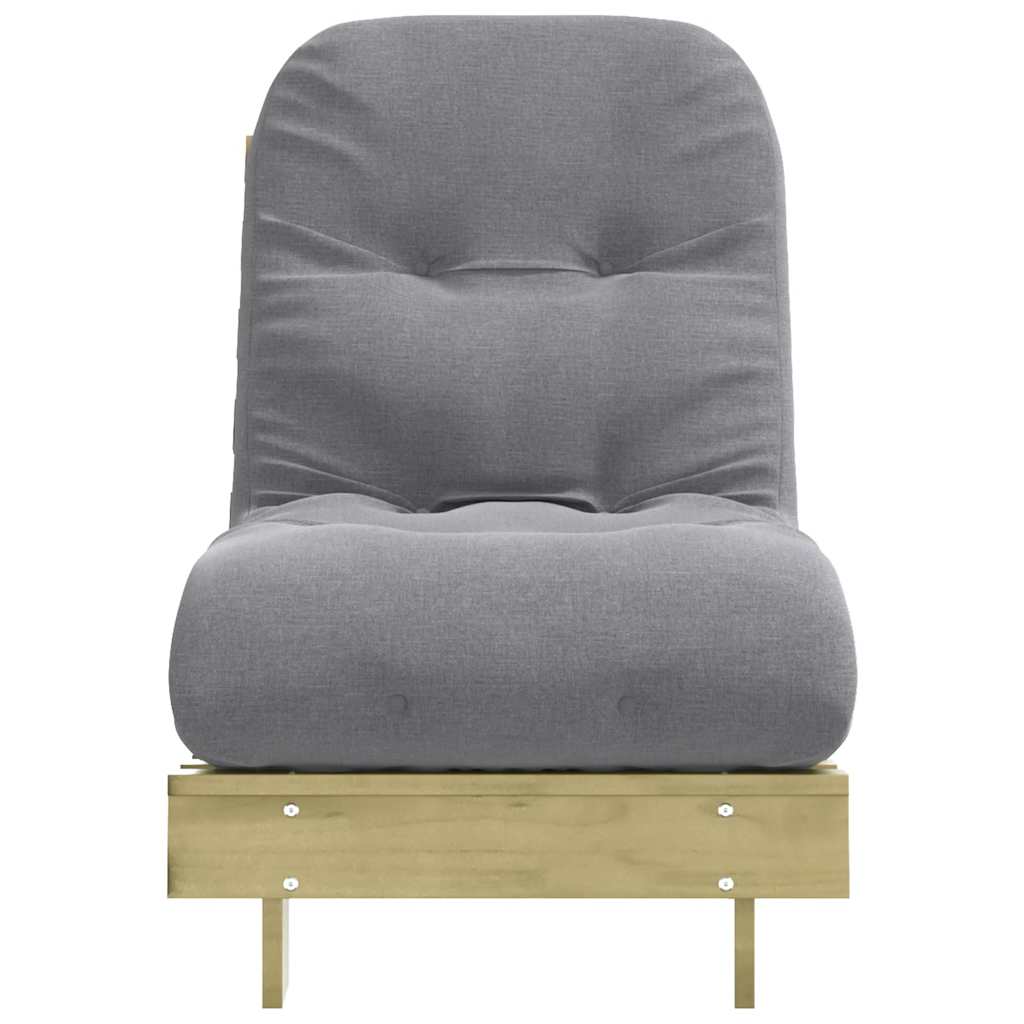 tömör impregnált fenyőfa futon kanapéágy matraccal 60x206x11 cm