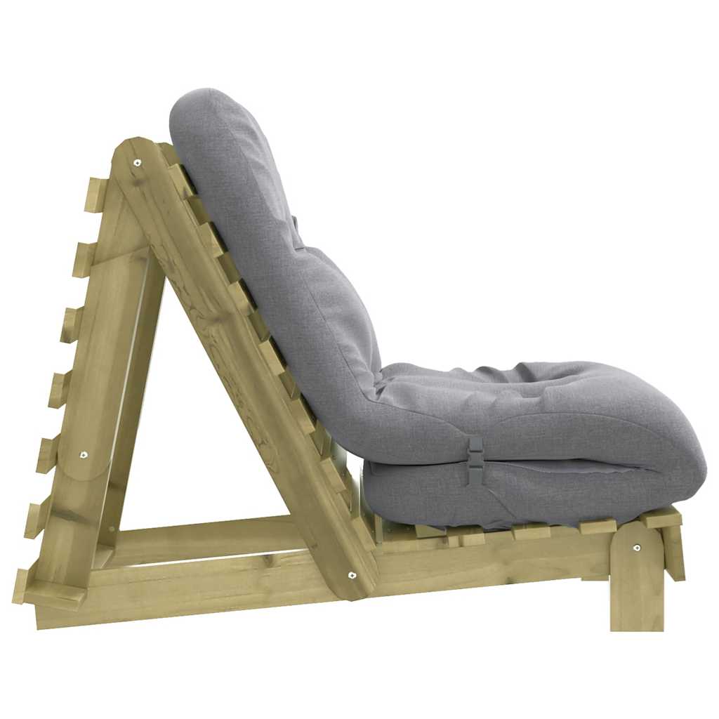 tömör impregnált fenyőfa futon kanapéágy matraccal 60x206x11 cm