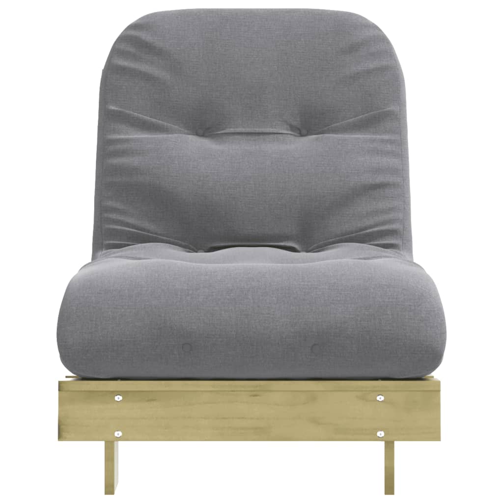 tömör impregnált fenyőfa futon kanapéágy matraccal 70x206x11 cm
