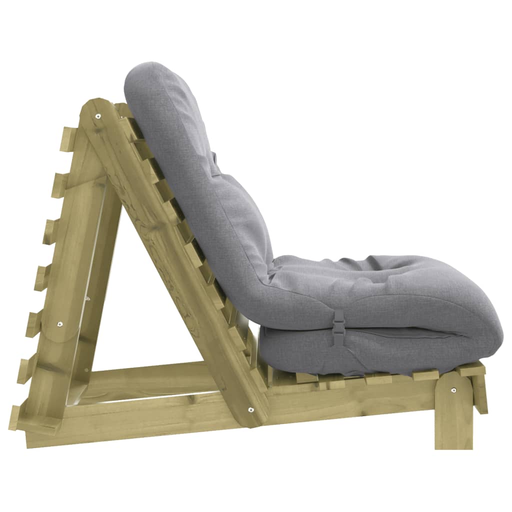 tömör impregnált fenyőfa futon kanapéágy matraccal 70x206x11 cm