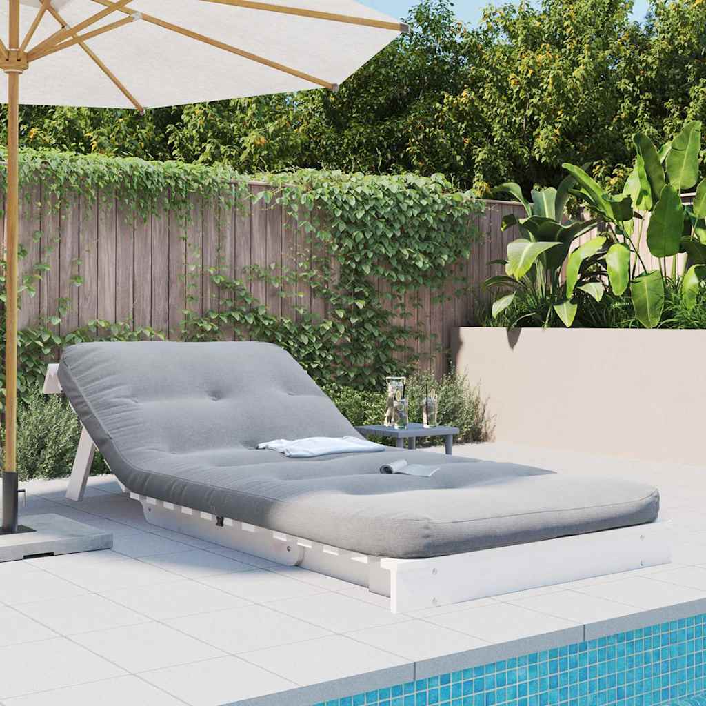 fehér tömör fenyőfa futon kanapéágy matraccal 80 x 206 x 11 cm