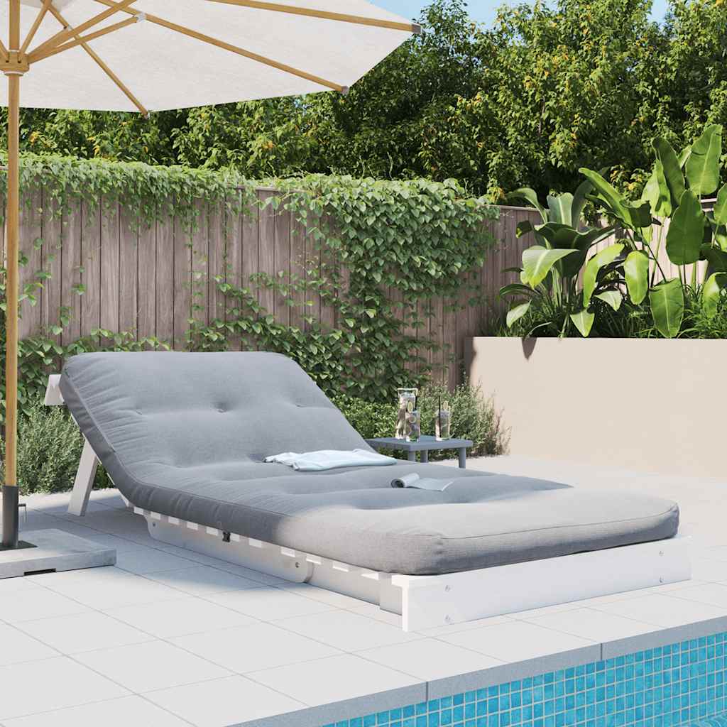 fehér tömör fenyőfa futon kanapéágy matraccal 90 x 206 x 11 cm