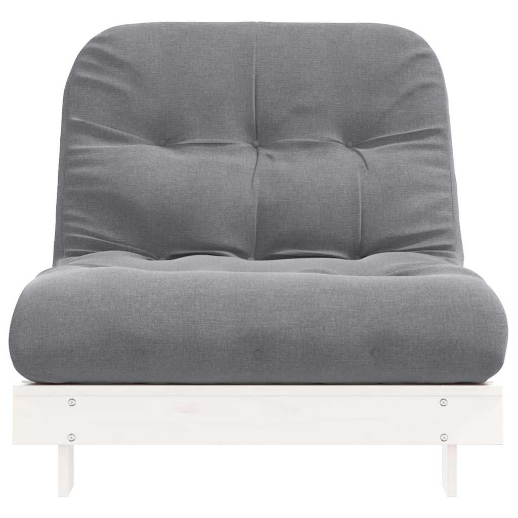 fehér tömör fenyőfa futon kanapéágy matraccal 90 x 206 x 11 cm