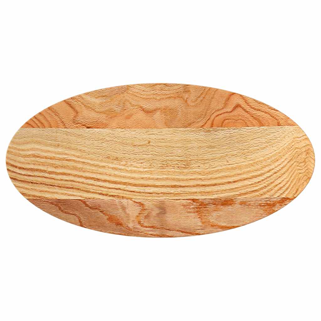 világosbarna tömör akácfa ovális alakú asztallap 80 x 40 x 4 cm