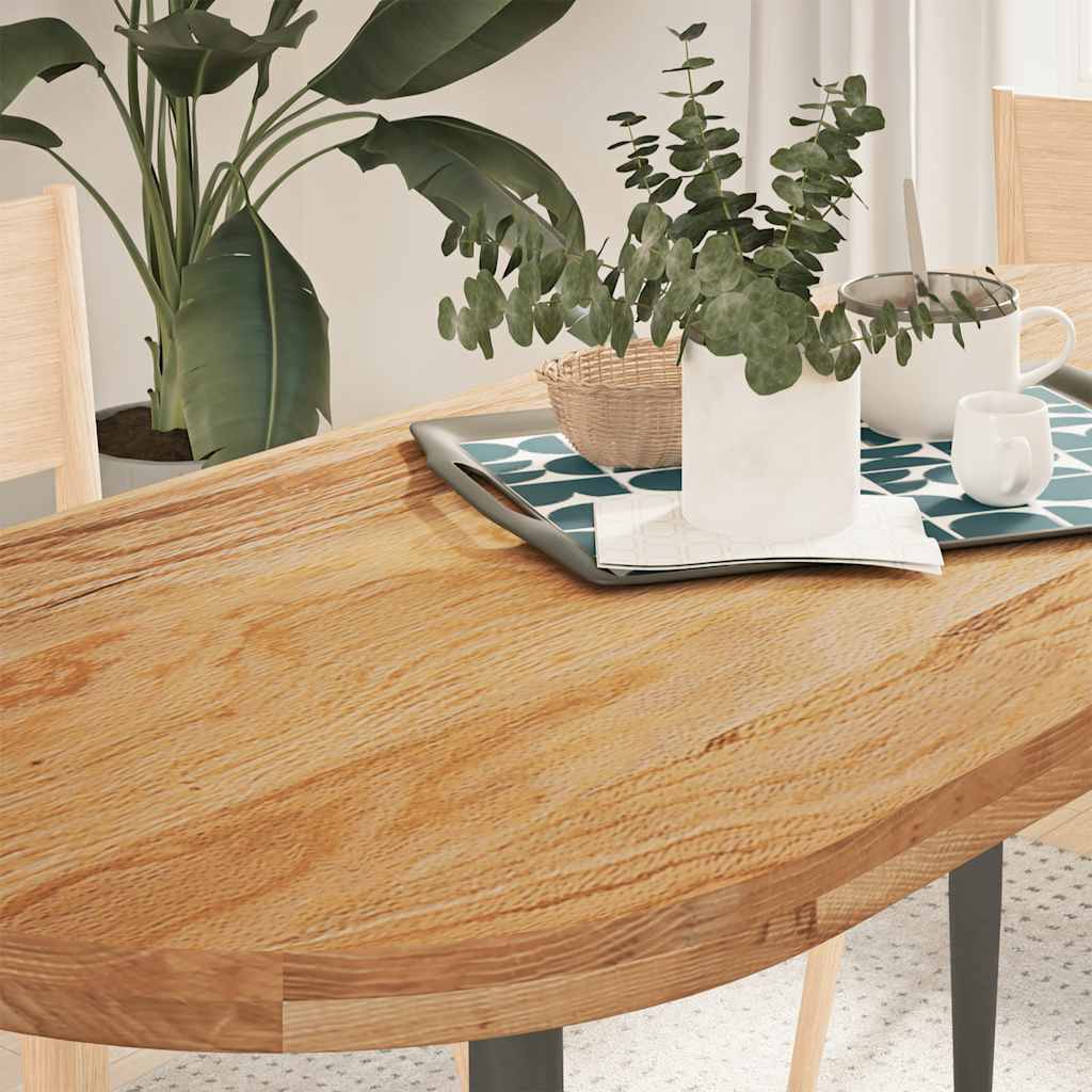 világosbarna tömör akácfa ovális alakú asztallap 140x60x4 cm
