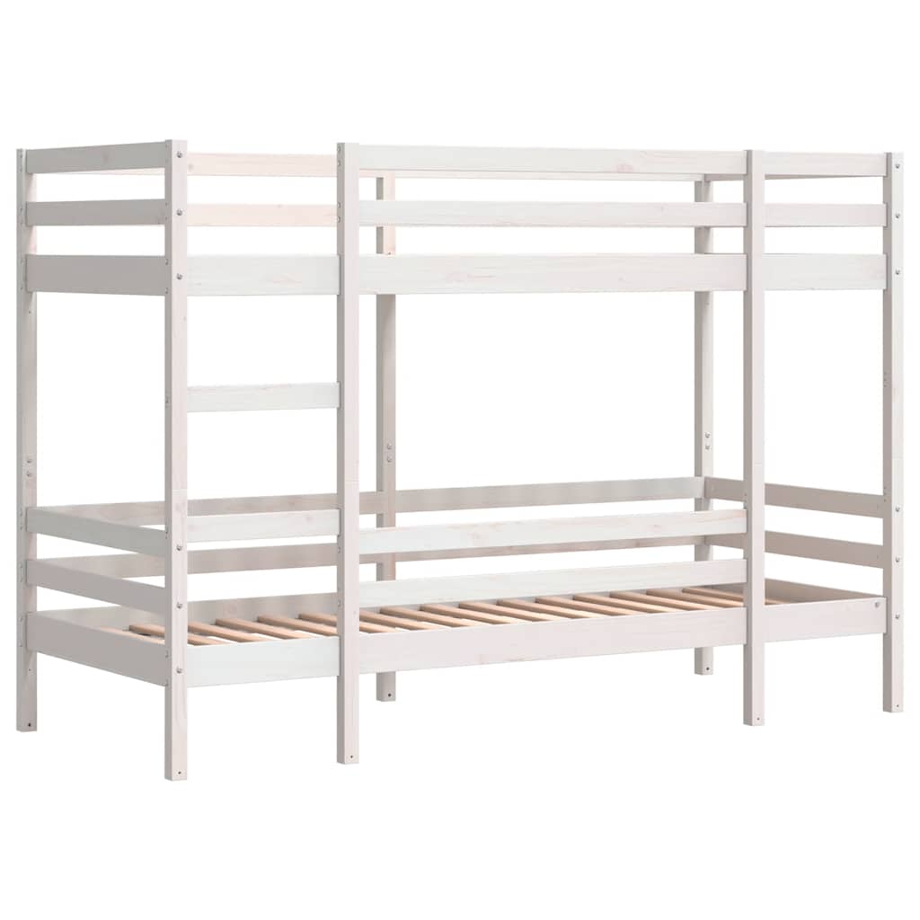 fehér tömör fenyőfa emeletes ágy 80 x 200 cm