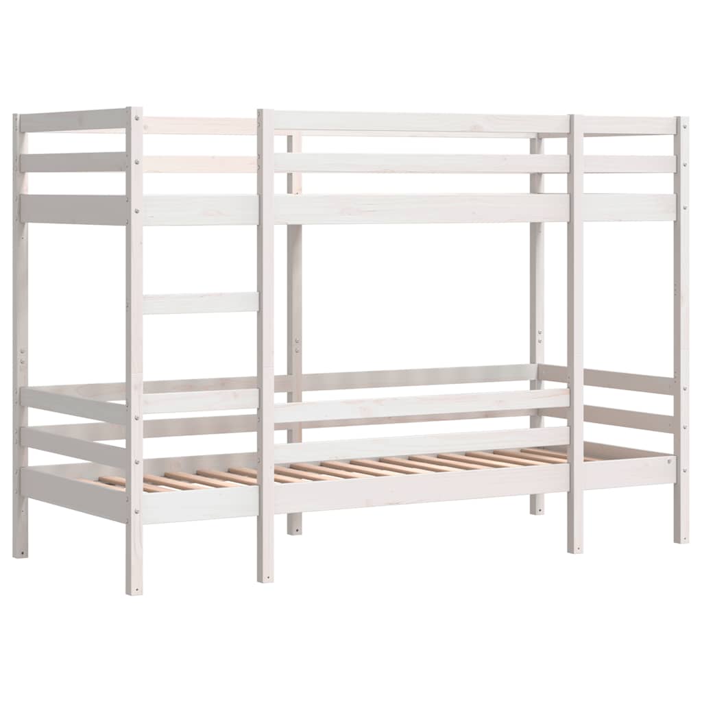 fehér tömör fenyőfa emeletes ágy 90 x 200 cm
