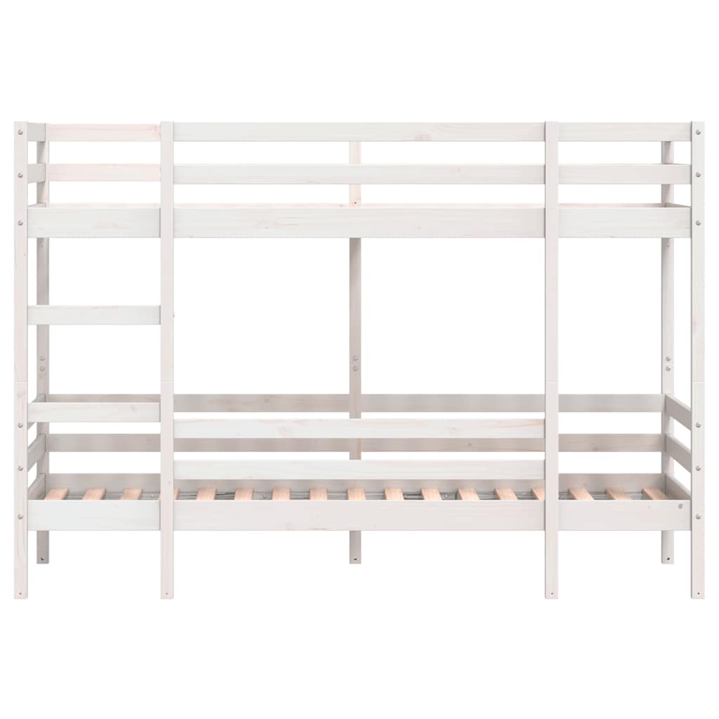 fehér tömör fenyőfa emeletes ágy 90 x 200 cm