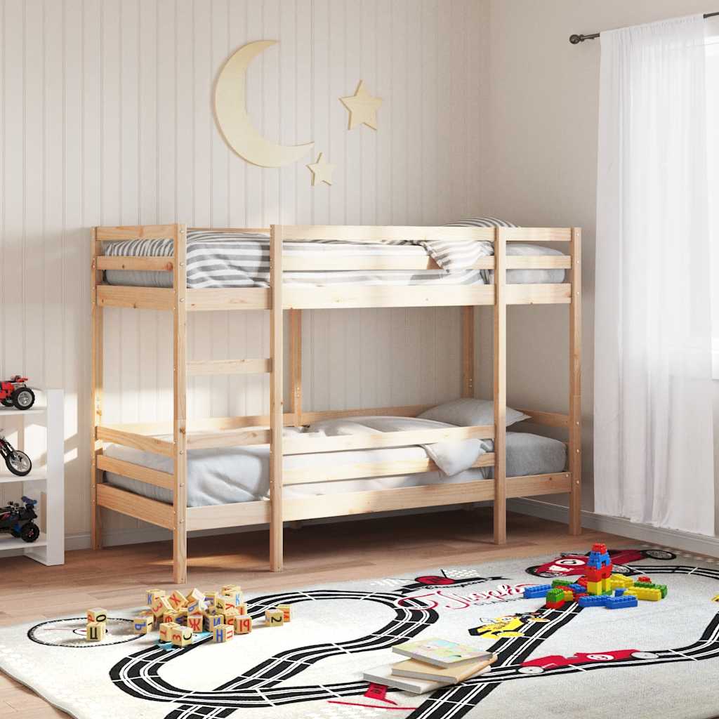tömör fenyőfa emeletes ágy matrac nélkül 90 x 190 cm