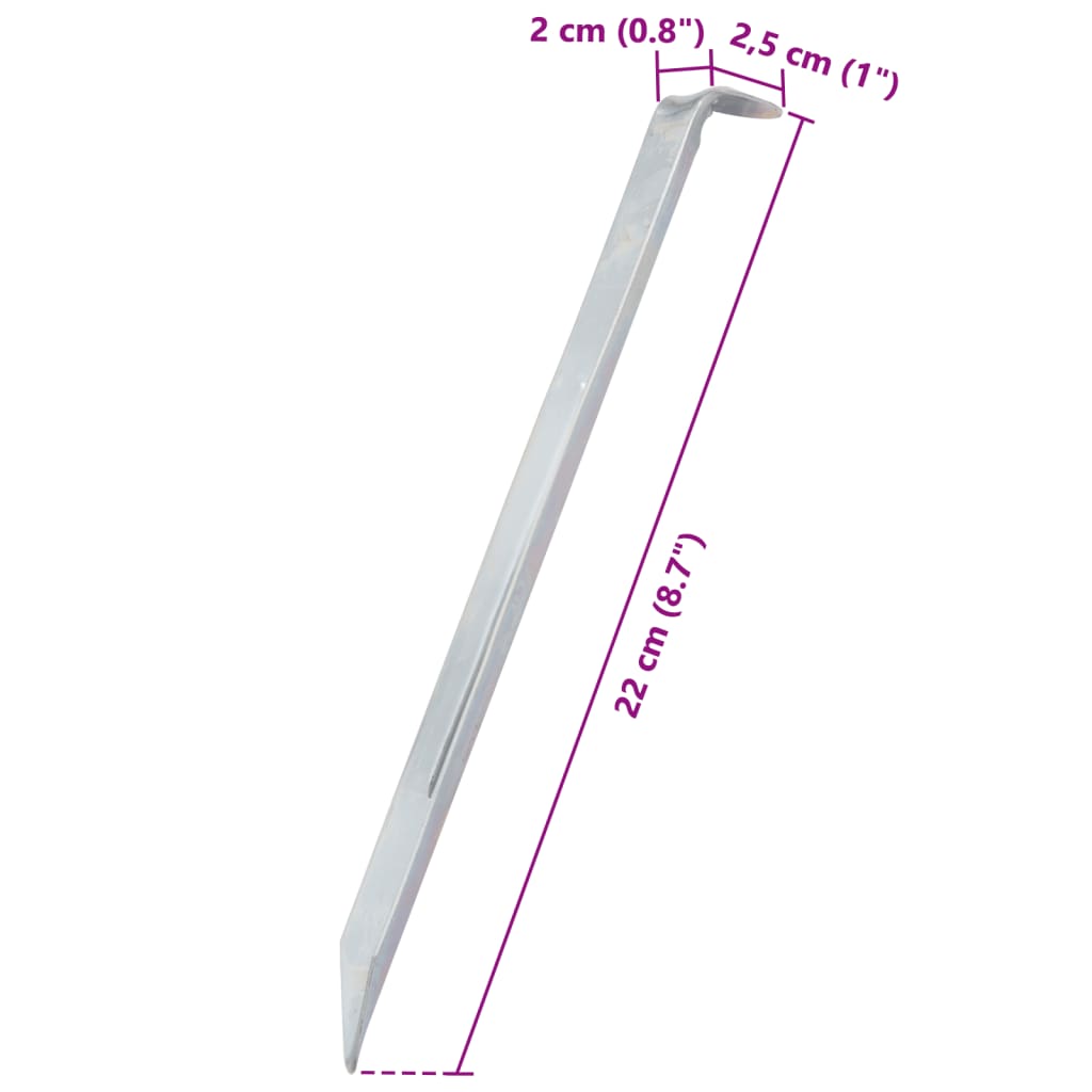 24 db horganyzott acél sátorszeg 22 cm Ø20 mm