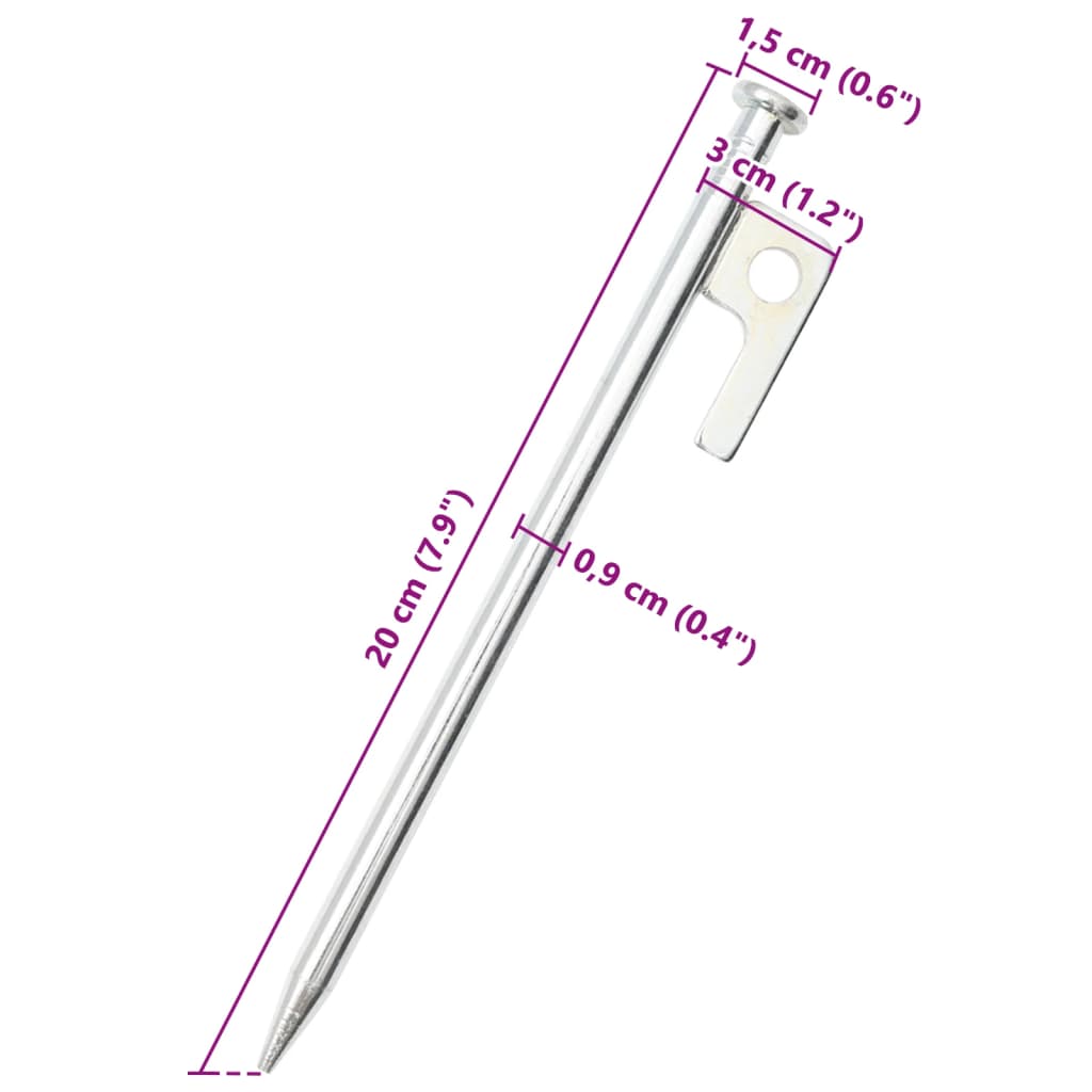24 db horganyzott acél sátorszeg 20 cm 9 mm