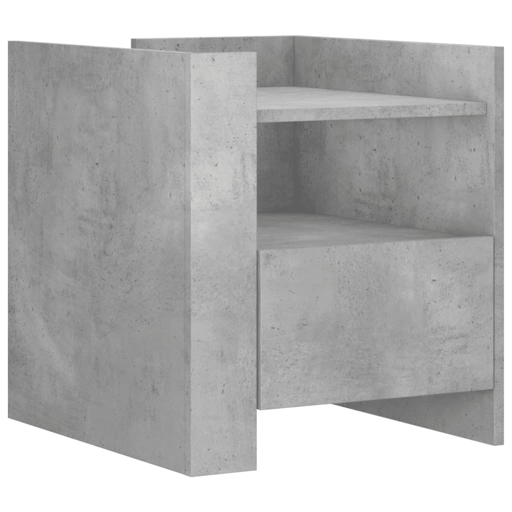 betonszürke szerelt fa éjjeliszekrény 45 x 50 x 50 cm