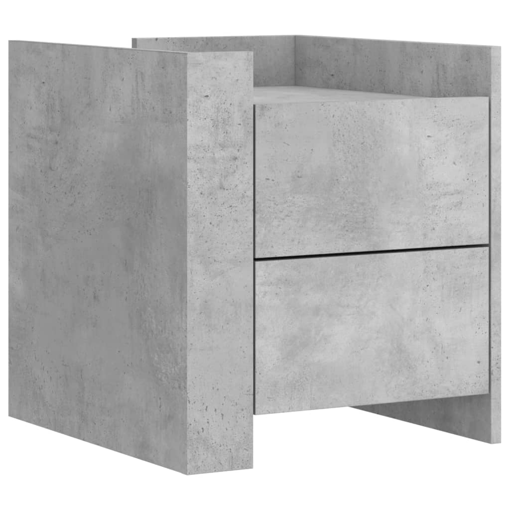 betonszürke szerelt fa éjjeliszekrény 45 x 50 x 50 cm