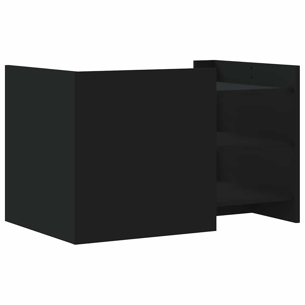 fekete szerelt fa dohányzóasztal 80 x 50 x 50 cm