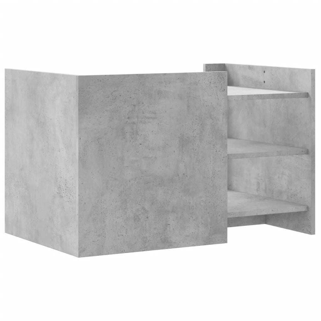 betonszürke szerelt fa dohányzóasztal 80 x 50 x 50 cm