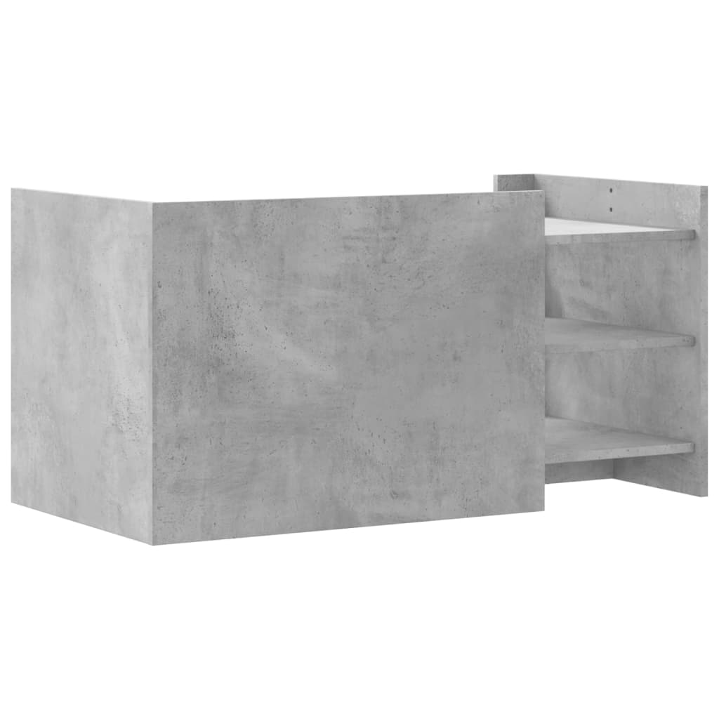 betonszürke szerelt fa dohányzóasztal 100 x 50 x 50 cm