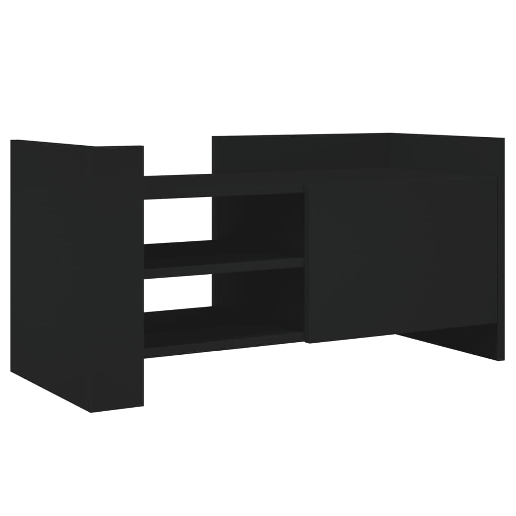 fekete szerelt fa TV-szekrény 80 x 35 x 40 cm
