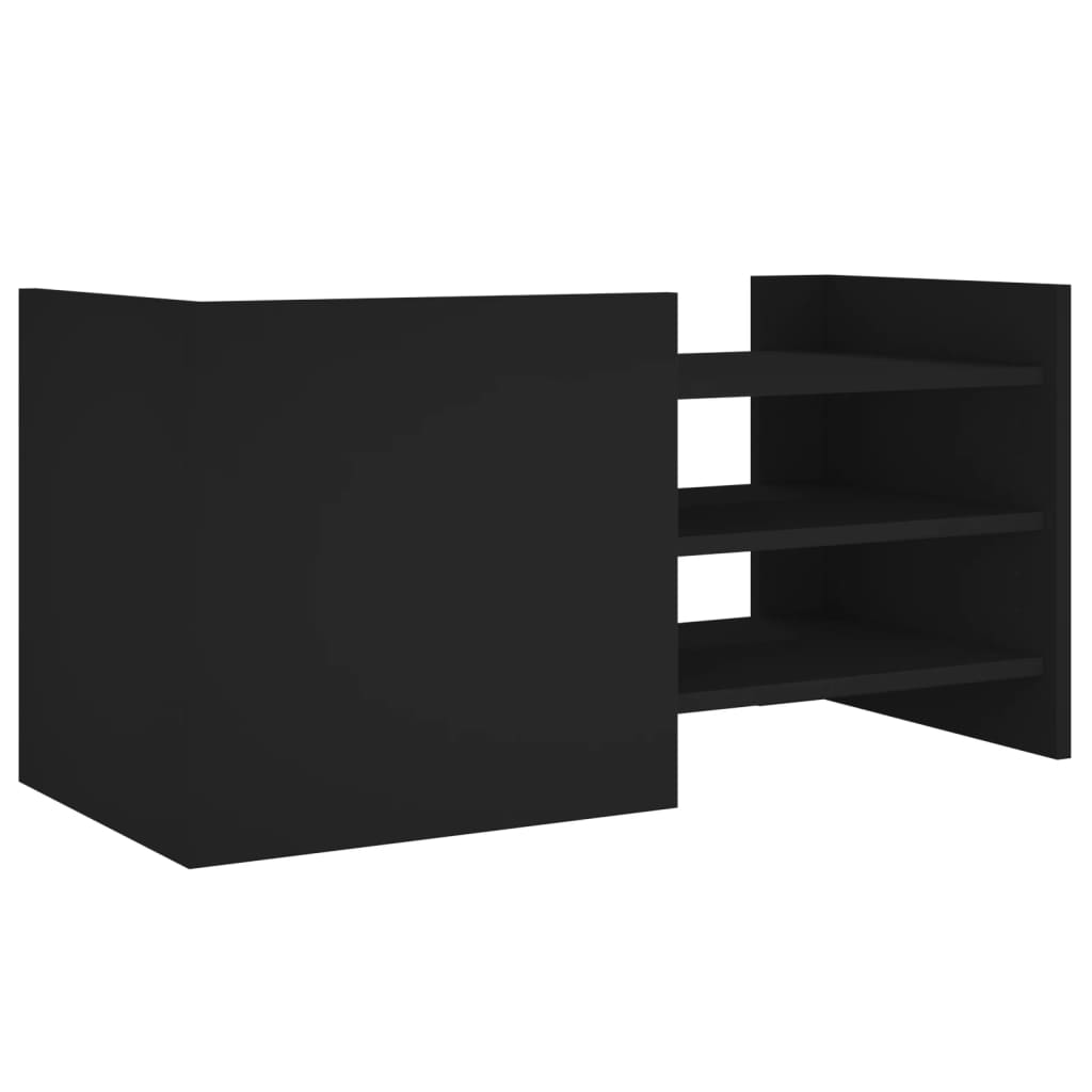 fekete szerelt fa TV-szekrény 80 x 35 x 40 cm