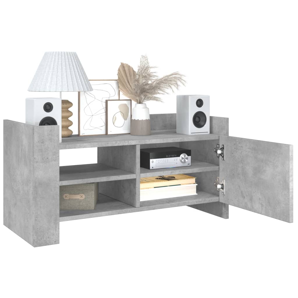 betonszürke szerelt fa TV-szekrény 80 x 35 x 40 cm