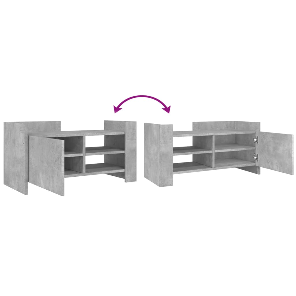 betonszürke szerelt fa TV-szekrény 80 x 35 x 40 cm
