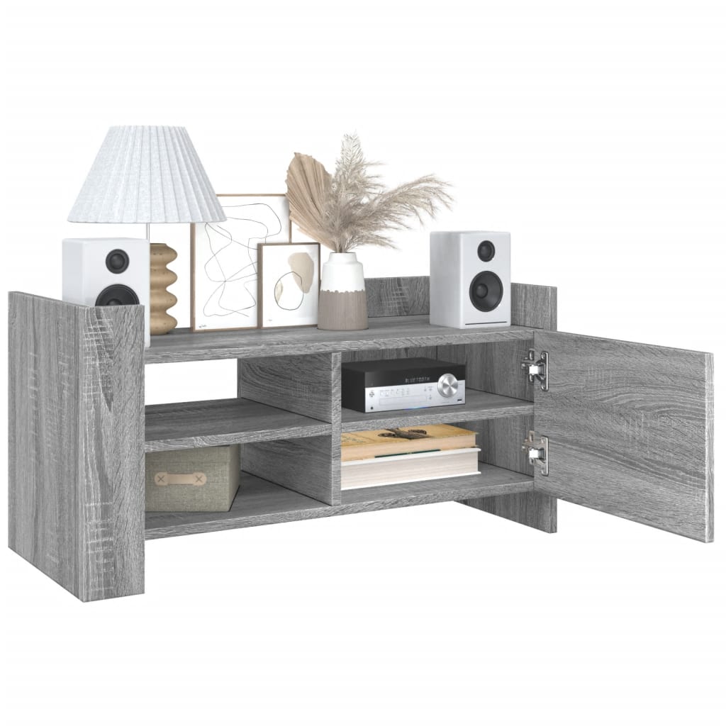 szürke sonoma színű szerelt fa TV-szekrény 80 x 35 x 40 cm