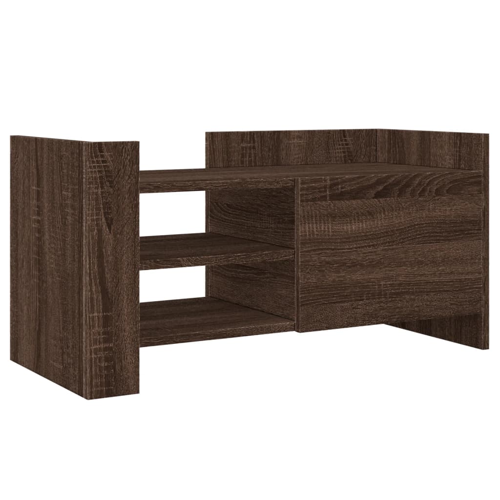 barna tölgy színű szerelt fa TV szekrény 80 x 35 x 40 cm