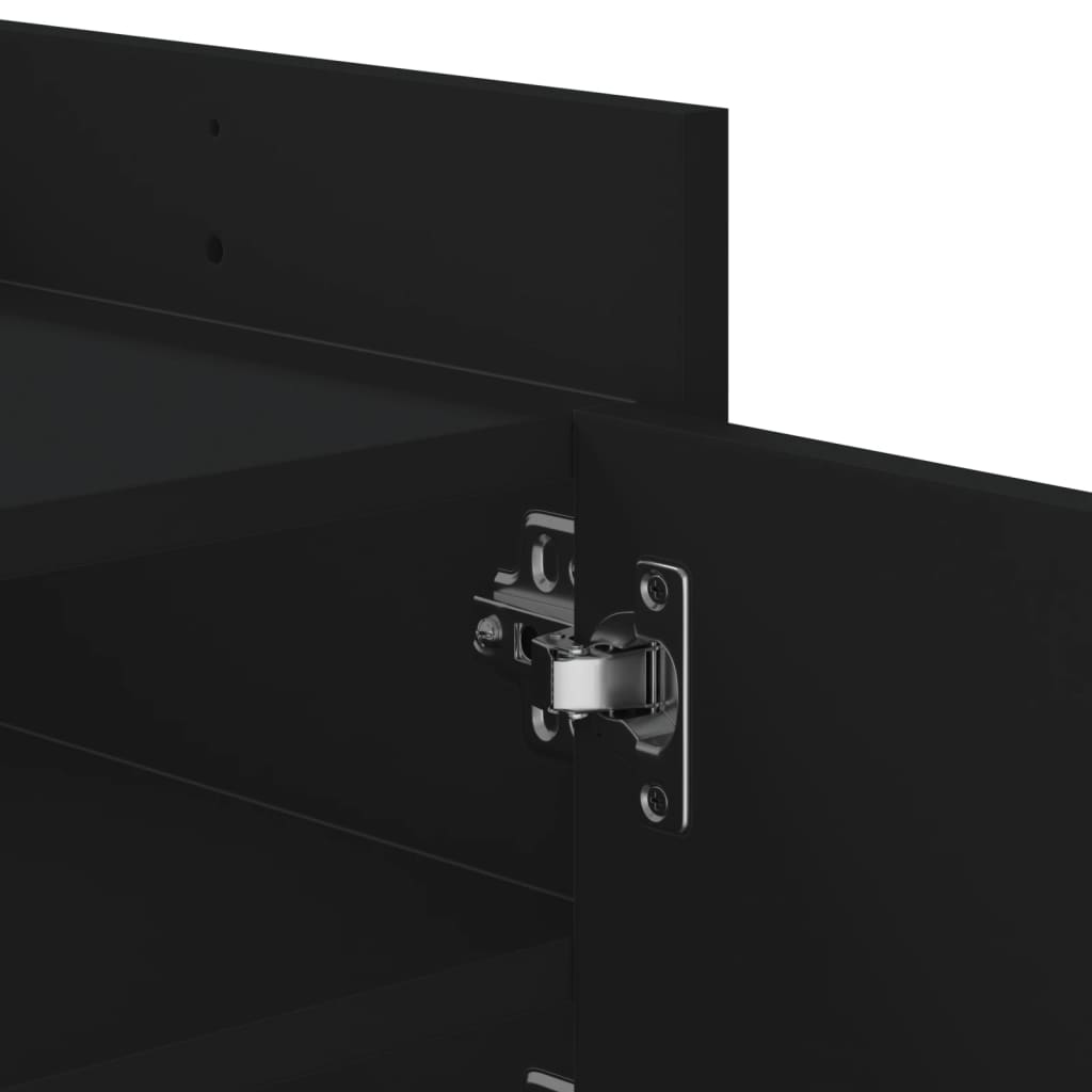 fekete szerelt fa TV-szekrény 100 x 35 x 40 cm
