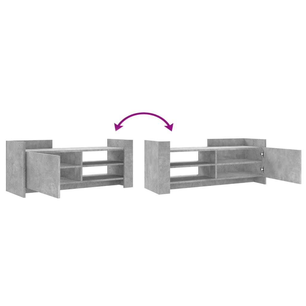 betonszürke szerelt fa TV-szekrény 100x35x40 cm