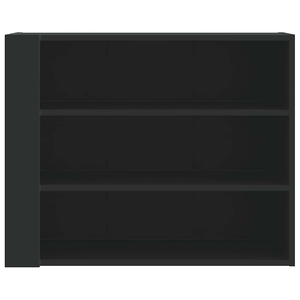 fekete szerelt fa faliszekrény 75 x 35 x 60 cm