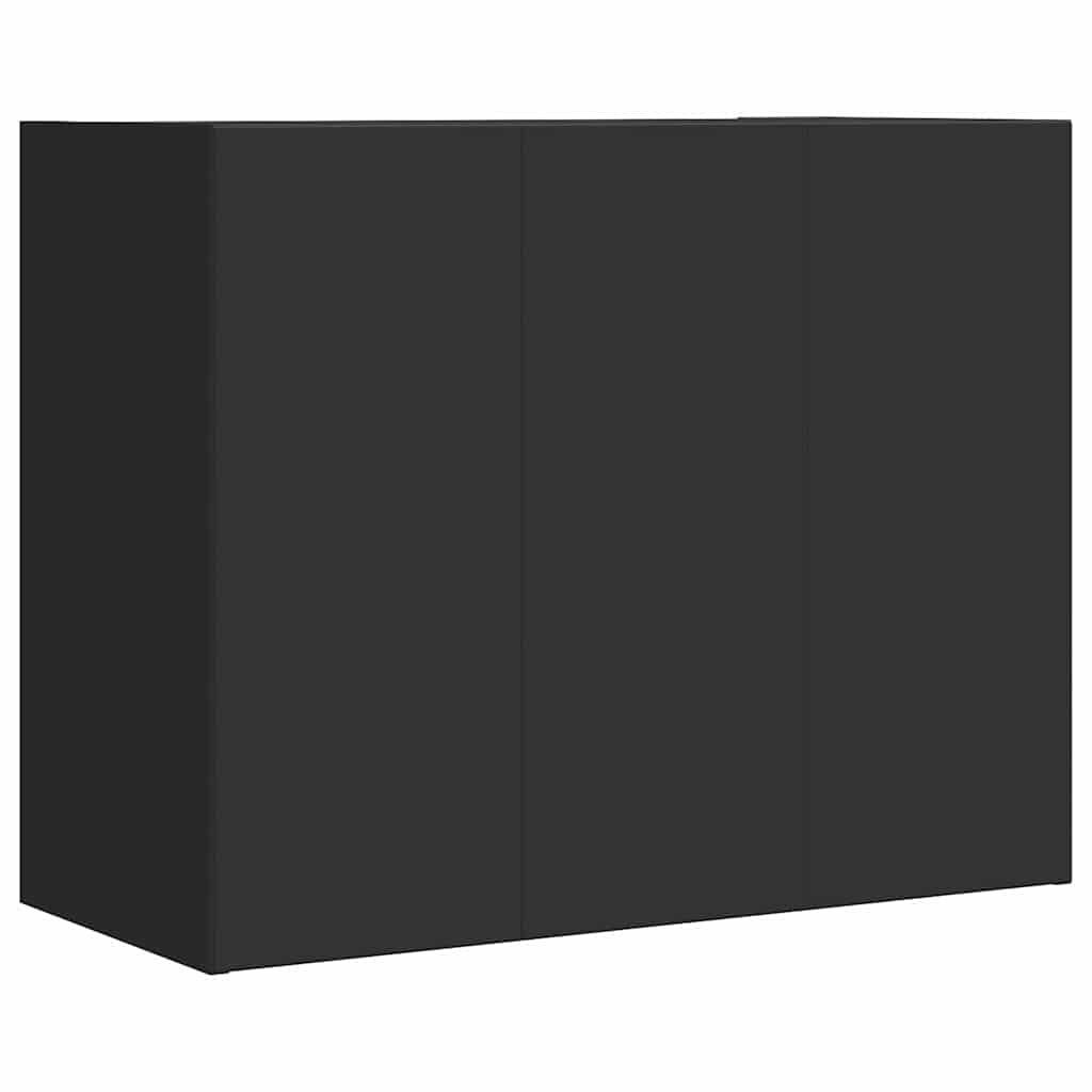 fekete szerelt fa faliszekrény 75 x 35 x 60 cm