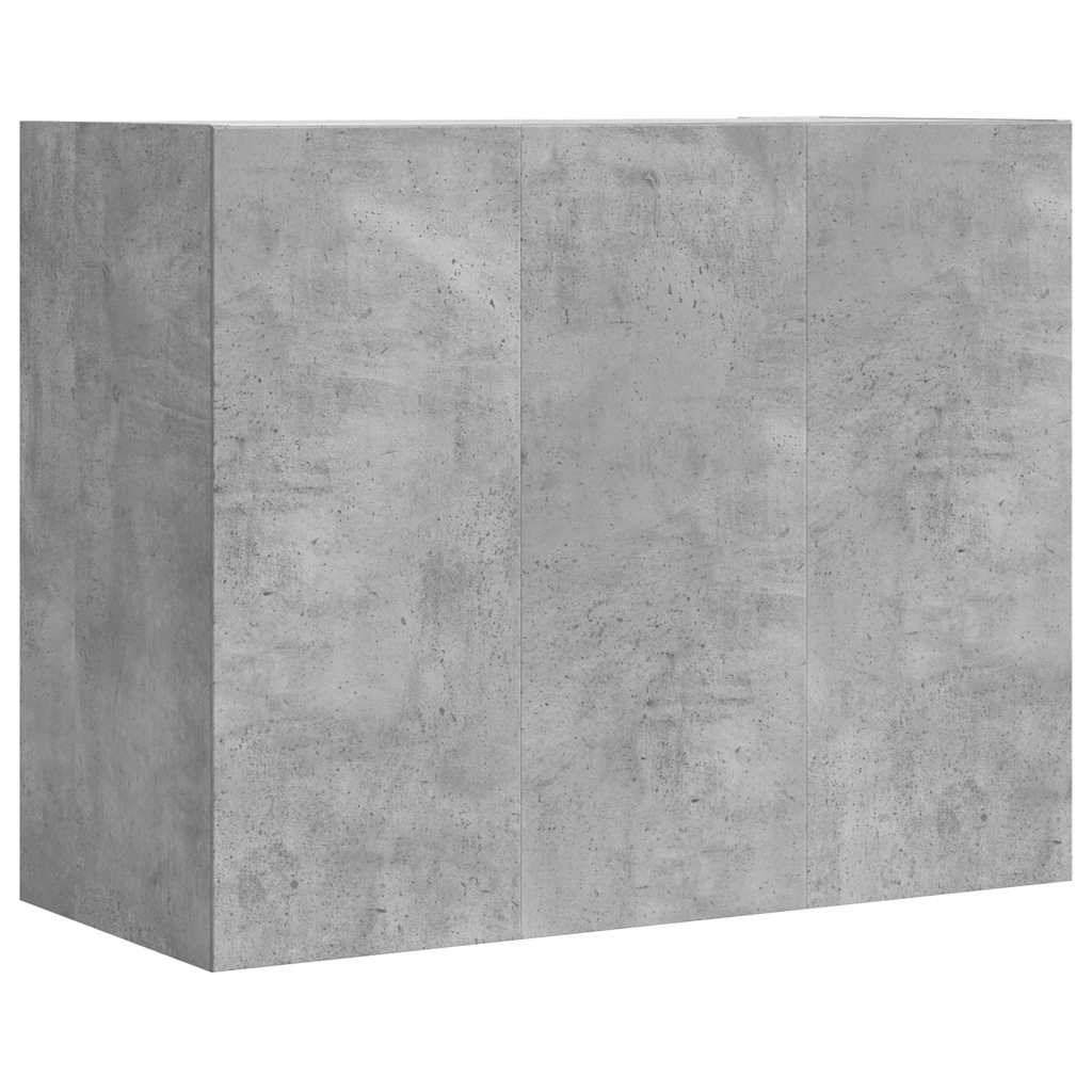betonszürke szerelt fa faliszekrény 75 x 35 x 60 cm
