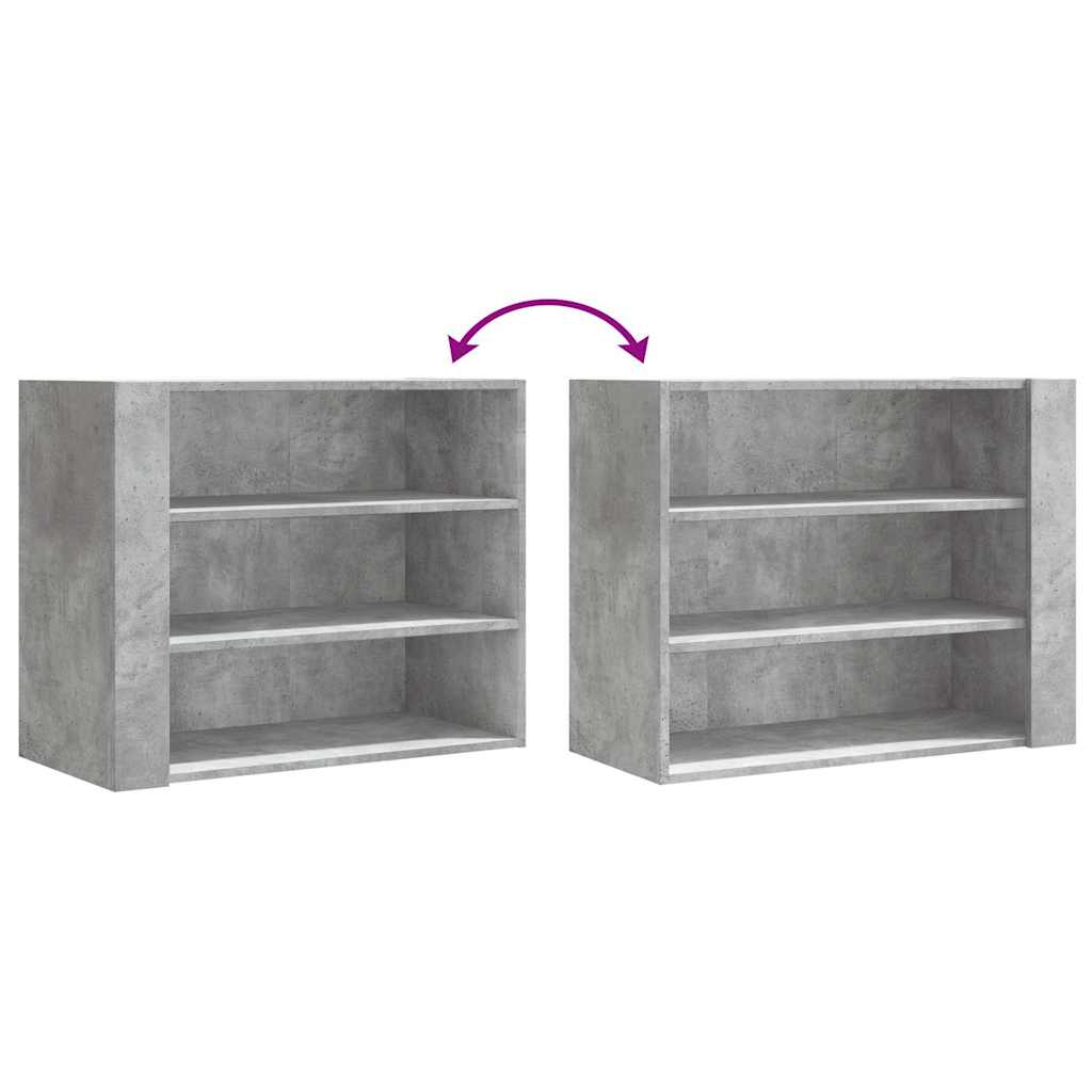betonszürke szerelt fa faliszekrény 75 x 35 x 60 cm