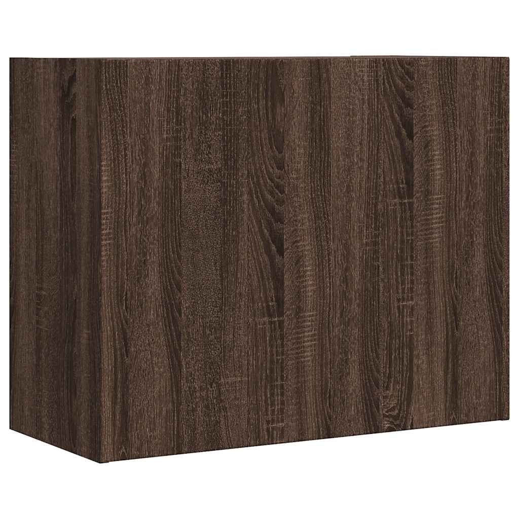 barna tölgy színű szerelt fa fali szekrény 75 x 35 x 60 cm