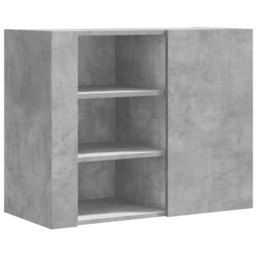 betonszürke szerelt fa faliszekrény 75 x 35 x 60 cm