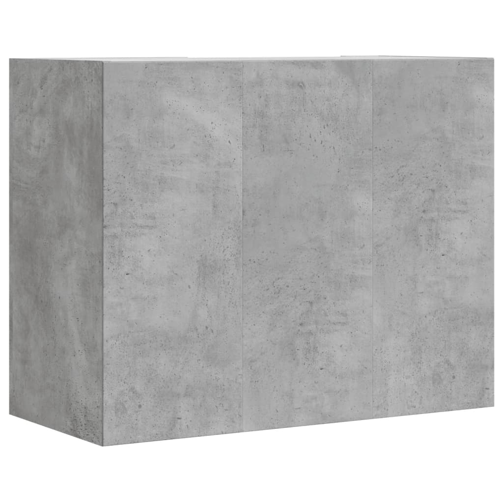 betonszürke szerelt fa faliszekrény 75 x 35 x 60 cm