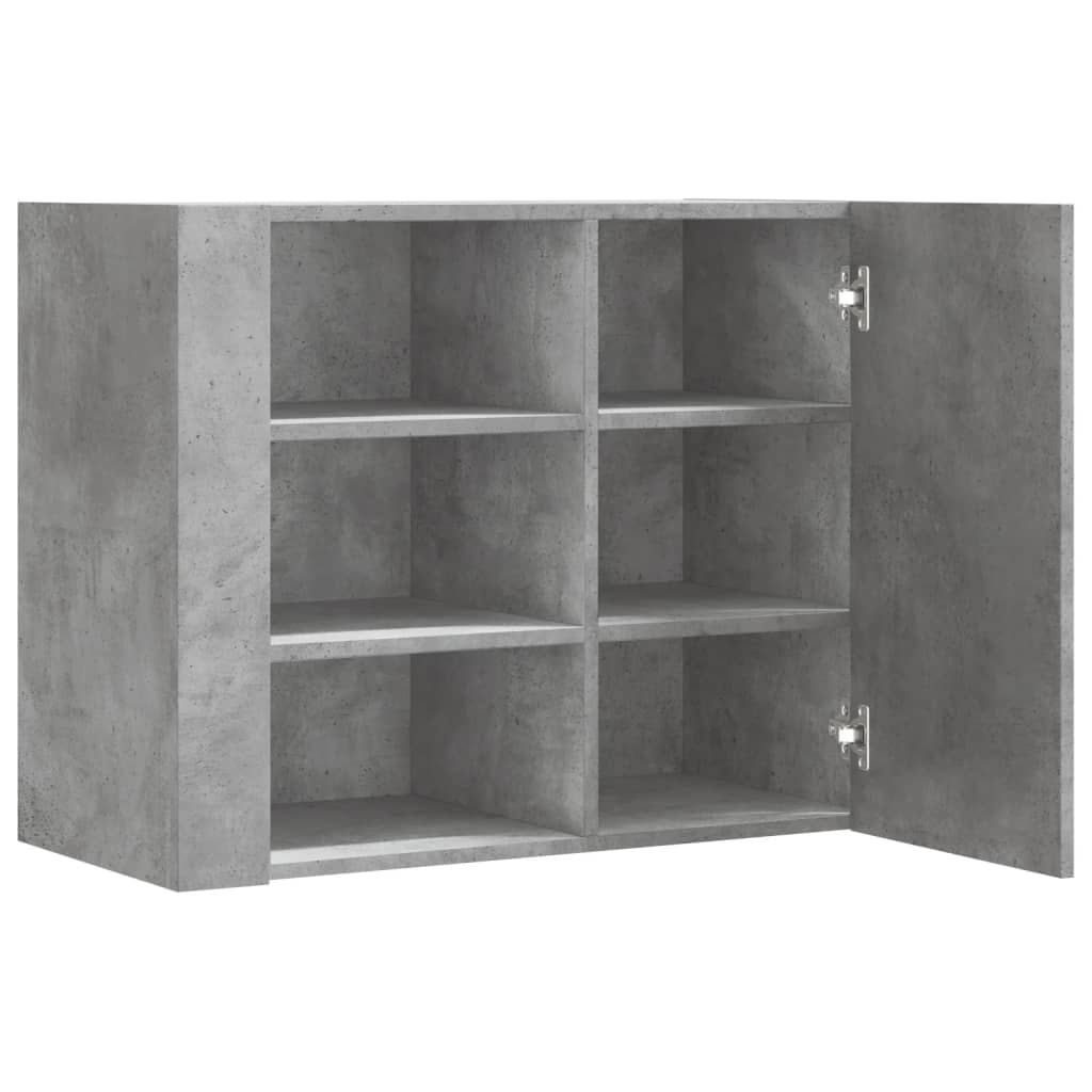 betonszürke szerelt fa faliszekrény 75 x 35 x 60 cm