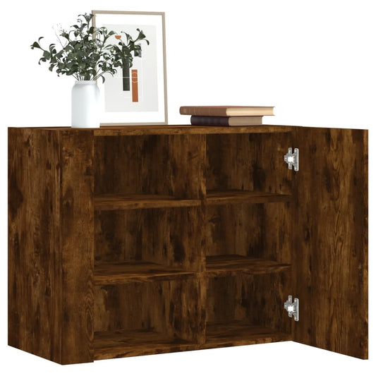 füstös tölgy színű szerelt fa faliszekrény 75 x 35 x 60 cm